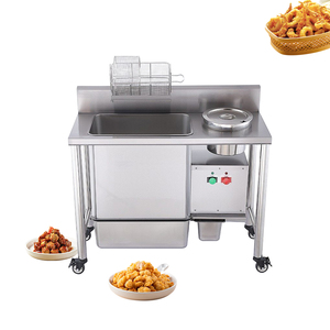Máquina automática de panar pollo estilo cepillo para uso en <span class=keywords><strong>KFC</strong></span>, mesa eléctrica de panado de acero inoxidable con tamiz para alimentos fritos - Product Image 1