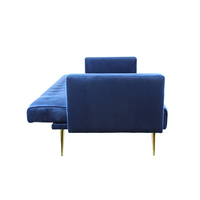 Sofá cama con mechones de 3 plazas de terciopelo azul marino personalizado de fábrica, Camas para sala de estar, futones, sofás convertibles