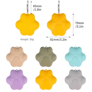Distributeur de sacs à déjections pour animaux de compagnie en silicone en forme de patte, mignon et personnalisé, pour la promenade en extérieur - Product Image 1