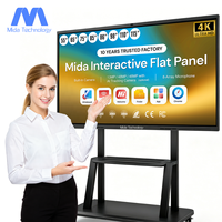 Pizarra Interactiva Inteligente MIDA de 75 Pulgadas, Sistema Dual con Cámara de 13MP y 48MP, para Aula, Oficina y Hogar
