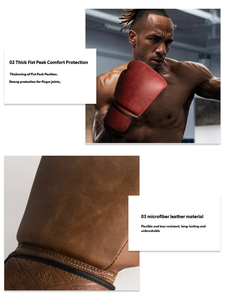Guantoni da Boxe Professionali in Pelle Vintage Superfine per Uso Universale, Guanti da Combattimento per Allenamento Sportivo, MMA e <span class=keywords><strong>Thai</strong></span> <span class=keywords><strong>Boxing</strong></span> - Product Image 2