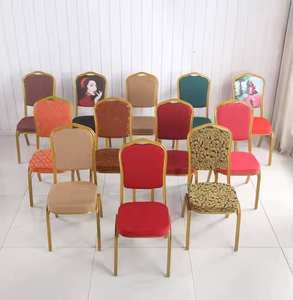 Chaises empilables en métal doré pour événements, banquets, hôtels et mariages – Vente en gros - Product Image 3