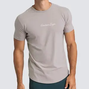 Atletik erkekler yumuşak spor T Shirt çalışan spor üst T Shirt toptan