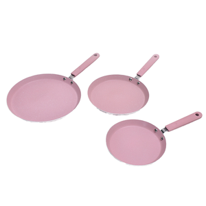 Poêles en aluminium antiadhésives roses en gros, 6, 8, 10 pouces, ustensiles de cuisine peu profonds avec fond à <span class=keywords><strong>induction</strong></span>, casseroles à crêpes et à sauces - Product Image 2