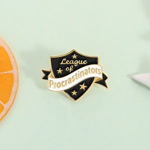 Épinglette en émail rétro de la <span class=keywords><strong>Ligue</strong></span> <span class=keywords><strong>des</strong></span> Procrastinateurs, broche en métal amusante, badge de revers, sac à dos, vêtements, bijoux, cadeau en gros - Product Image 2