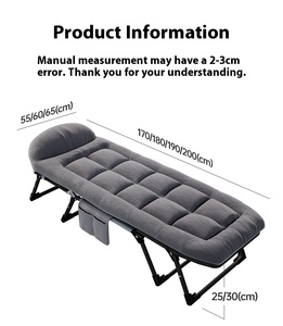 Cama Plegable Individual Portátil, Sillón Reclinable Multifuncional con Estructura de Acero, Diseño Moderno para Sala de Estar y Uso en Campamentos al Aire Libre - Product Image 4