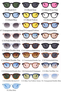 Lunettes de soleil rondes vintage STY22728 orange pour hommes et femmes, verres bleus dégradés, monture écaille de tortue rétro, protection UV400 - Product Image 6