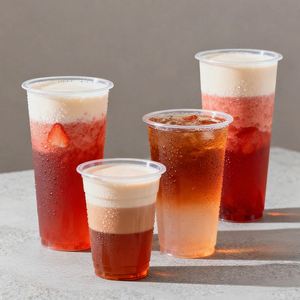 Gobelets jetables en PET de 98 mm avec couvercles, impression de logo personnalisé, pour boissons froides, thé à bulles et café, 16 oz, transparents, vente en gros - Product Image 4