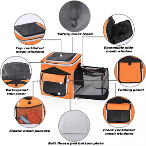 Logo personnalisé multifonction pliable moto avant chien sac respirant voyage animal sac à dos - Product Image 2