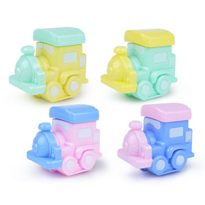 Tren de juguete pequeño con botón de empuje y retroceso para niños de 2 a 4 años, juguete de plástico unisex, suave y seguro para jugar. - Product Image 2