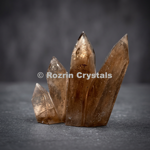 Cristaux de Rozrin, Quartz Fumé, Pierre Précieuse Sculptée et Gravée, Souvenir de Guérison - Product Image 2