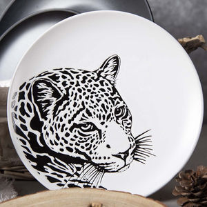 Nouvelle série de vaisselle à motifs d'animaux zèbre léopard tigre Ensemble de vaisselle de salle à manger à domicile Ensemble de vaisselle en céramique Assiettes Bols Tasses - Product Image 6