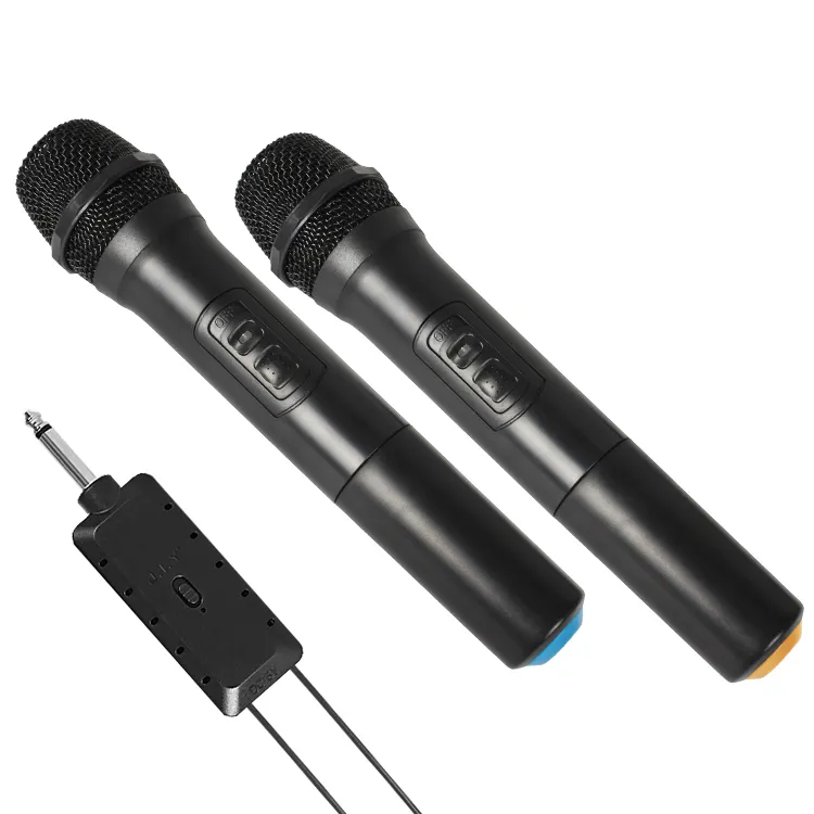 Profesyonel VHF el kablosuz mikrofon kayıt Karaoke el mikrofonu ile şarj edilebilir lityum pil alıcısı