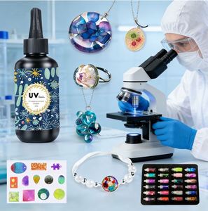 TOYSRUNNER Handmade UV <b>Resin</b> DIY Jewelry Kit Christmas Hard Crystal <b>Clear</b> Epoxy Fast Curing Silicone Molds Pendants Earrings - Product Image 4