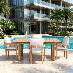 Viet Nam Furniture Outdoor Tables and <b>Chairs</b> OEM/ODM Dining Set Custom <b>Wood</b> /Aluminum/Rattan <b>Garden</b> Set 4/6/8 Seats - Product Image 1