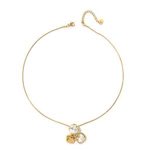 Collar de Cristal, Acero Inoxidable 316L, Chapado en Oro PVD, Joyería Sostenible y Resistente, Cadena de Serpiente, Minimalista, con Forma de Corazón - Product Image 1