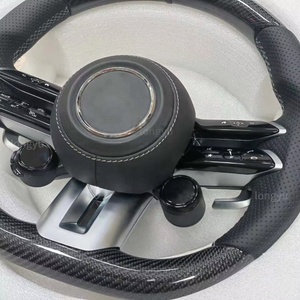Volante de fibra de carbono de cuero perforado OLED para <span class=keywords><strong>Mercedes</strong></span> <span class=keywords><strong>Benz</strong></span> SL GLA35 GLA45 GLB180 GLB200 GLB35 GLA GLE GLS63 <span class=keywords><strong>AMG</strong></span> GT - Product Image 5