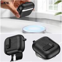 Étui pour écouteurs avec fermoir à texture cuir et support pour AirPods 4 3 2 1 Pro 3 2 1 TPU+PC Anti-chute Anti-impact Multi couleurs