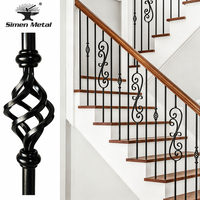 Rampe d'escalier moderne en aluminium et magnésium blanc et noir, avec poteau rond de 23 mm, fixation au sol pour la décoration intérieure des escaliers