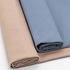 Tissu tissé en fil extensible effet lin 21S, tissage uni, couleur kaki, pour vêtements de travail, vêtements décontractés, en stock - Product Image 1