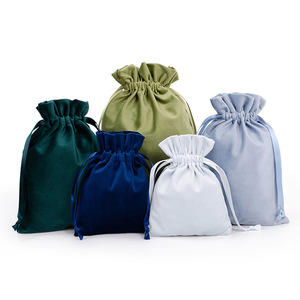 Custom Printed Velvet <b>Drawstring</b> <b>Bags</b> For Jewelry Watch Eyewear Packaging Screen Printing Bottomless Sideless DSKD3028 101 - Product Image 4