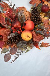 Guirlande de porte personnalisée pour la maison, décoration de Thanksgiving et d'Halloween, feuille d'érable, pinecone, demi-cercle - Product Image 3