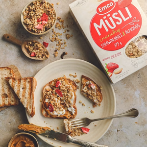 375g Hojuelas de Avena Altas en Fibra con Fresas y Almendras, Granola con Bayas Liofilizadas, Bajo en Carbohidratos, Sin Azúcar, Cereal Crujiente para Desayuno para Adultos - Product Image 5