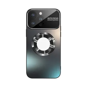 Custodia per telefono magnetica trasparente custodia per telefono personalizzata per <span class=keywords><strong>iPhone</strong></span> <span class=keywords><strong>11</strong></span> 12 13 14 15 16 <span class=keywords><strong>Pro</strong></span> <span class=keywords><strong>Max</strong></span> Cover cellulare Funda Glass Len <span class=keywords><strong>protezione</strong></span> completa - Product Image 2