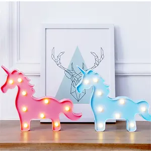 Lámpara Led de pared con diseño de flamenco, luces de noche con diseño de Luna, Estrella y unicornio para decoración de fiestas navideñas y bodas