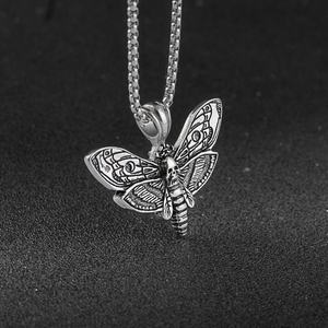 Collar con Colgante de Acero Inoxidable con Diseño de Mariposa y Efecto Esqueleto, Accesorios de Moda al por Mayor - Product Image 6