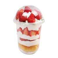 Gobelets à dessert transparents avec couvercle en forme de demi-sphère, contenants en plastique jetables pour les parfaits aux fruits, les mousses et les desserts de fête