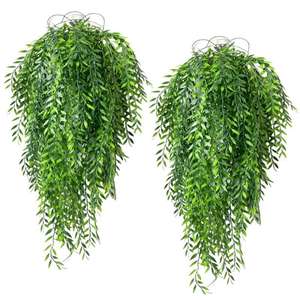 人工ハンギングウィローリーフロングウォールハンギング天井装飾90cm手工芸品シミュレーション - Product Image 2