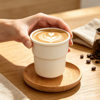 Tasse à café en céramique blanche sans anse de 220 ml, vente en gros, mug à latte, logo personnalisé, tasse à lait et thé pour le petit-déjeuner, pour café et maison
