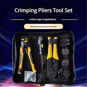 Steel Electrical Hand <b>Crimping</b> Tool <b>Set</b> Wire Crimper Plier 4 Jaws Multifunctional Wire Stripper OEM Industrial Grade 14mm - Product Image 3