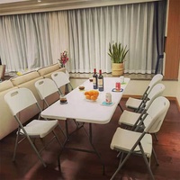Table rectangulaire pliable de 72 pouces pour événements en plein air, blanche et pliable de 6 pieds