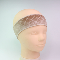 Bandeau antidérapant en velours polyester pour perruque, élastique, pour une maintien sécurisé
