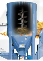 Broyeur et Mélangeur Vertical d'Aliments pour Animaux 500 Kg/H, Machine Automatique de Fabrication d'Aliments pour Volaille, Mélangeur et Broyeur d'Aliments pour Poulets