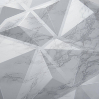 Panel de Pared 3D de PVC con Diseño de Mármol Sintético Moderno, Patrón Geométrico, Ecológico, Impermeable, Resistente a la Humedad y Antiestático para el Hogar
