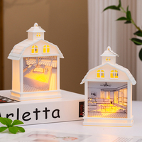 Adorable lampe de table moderne en forme de maison LED blanc chaud à piles veilleuse pour la décoration intérieure