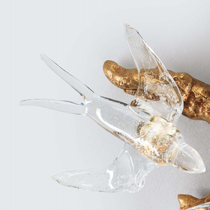 Lampada da parete in materiale alluminio camera da letto luce nordica decorazioni per la casa di lusso Art Design applique da parete in metallo a forma di <span class=keywords><strong>rondine</strong></span> in cristallo - Product Image 5