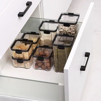Boîtes de conservation alimentaire carrées transparentes en plastique avec couvercles, hermétiques, différentes capacités (460/1800 ml)