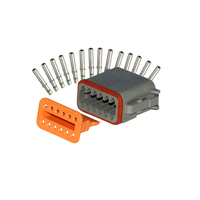 DT 12P Way sellado gris macho y hembra Auto impermeable cable eléctrico conector enchufe terminales montaje 16-20 AWG