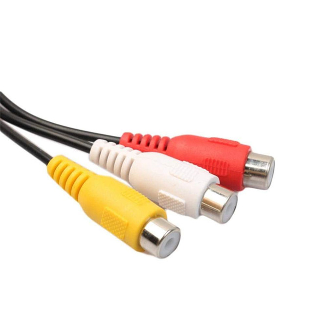 Mini Din S-Video (4 Pin) Male to 3 RCA AV Female Cable Multifunctional