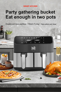 Thiết kế mới airfryers tự động kép dầu miễn phí nấu ăn điện sâu kỹ thuật số 4L + 4L Nồi chiên không khí - Product Image 5