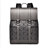 Sac à dos pour ordinateur portable 14 pouces imperméable pour homme, décontracté, professionnel et de voyage, avec éclairage arrière, matériau principal PU