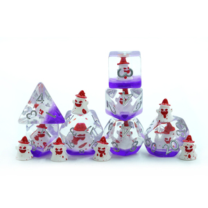 Ensemble de dés polyédriques en résine faits à la main, 7 pièces, 16 mm, bords arrondis, dés blancs de qualité supérieure, Dés du Roi Démon pour jeux de société - Product Image 3