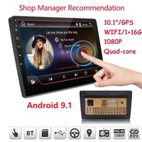Autoradio Android 9.1 GPS Lecteur multimédia vidéo WIFI sans fil Mirror Link 10.1 Stéréo de voiture Android universel