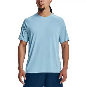 Customized Quick Drying Fabric Crewneck Ultra Soft Light Weight Gym T-Shirt Training Regular Fit 100% Polyester T Shirt Men