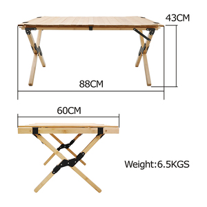 HOMFUL Configuration Simple Court Table De <span class=keywords><strong>Camping</strong></span> Table Pliante en <span class=keywords><strong>Bois</strong></span> pour la <span class=keywords><strong>plage</strong></span>, pique-nique, camp ou comme cadeau - Product Image 6