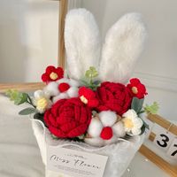 2025 Bouquet de Roses en Peluche pour la Saint-Valentin, la Fête des Mères, la Saison des Diplômes, et Cadeau d'Anniversaire – Bouquet de Jouets en Peluche Tricotés